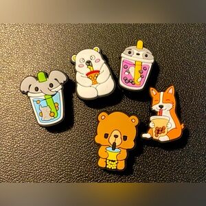 New 5 Pack Boba Animal Shoe Charms